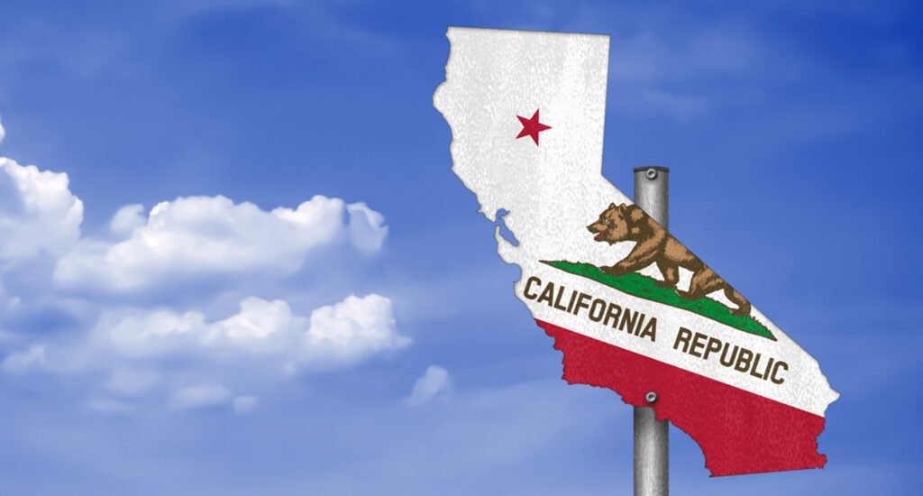 CA Republic Map Flag Sign