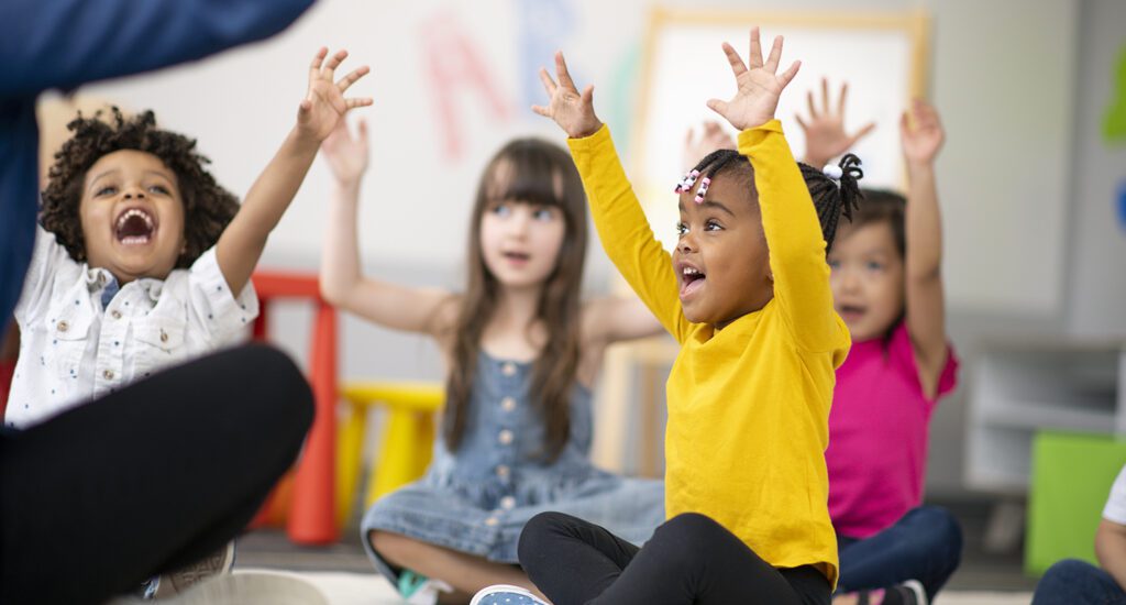 Children engaging class