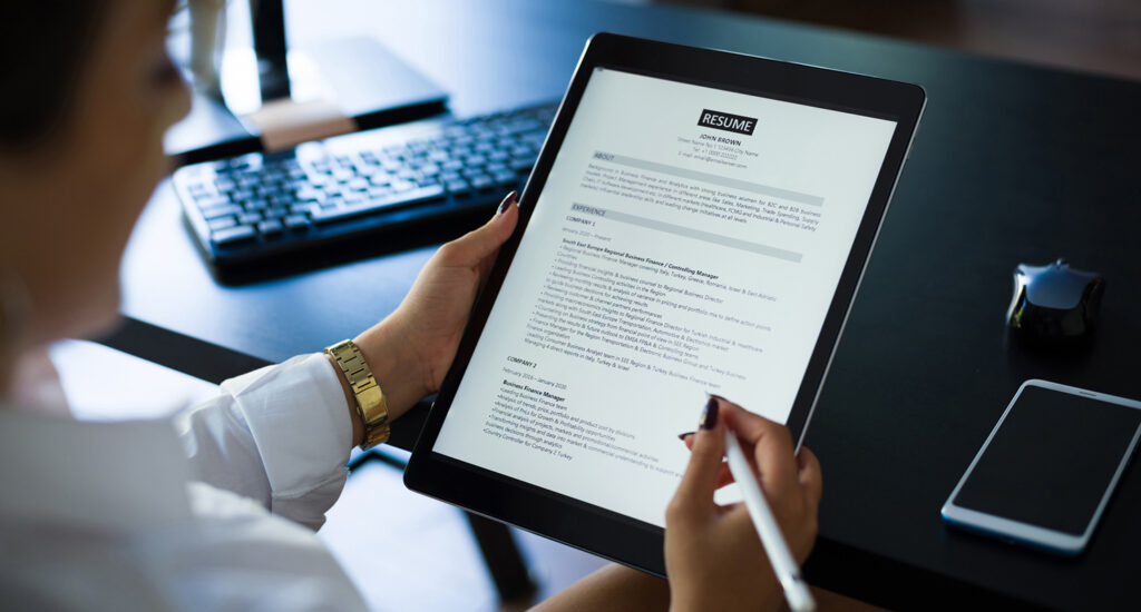 Resume iPad Job Search