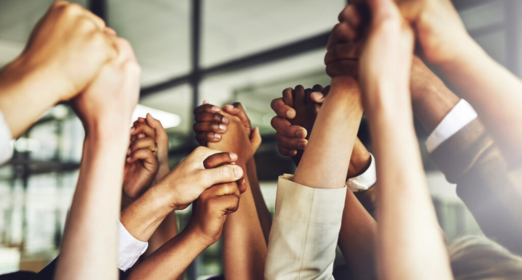 Hands Raised Together